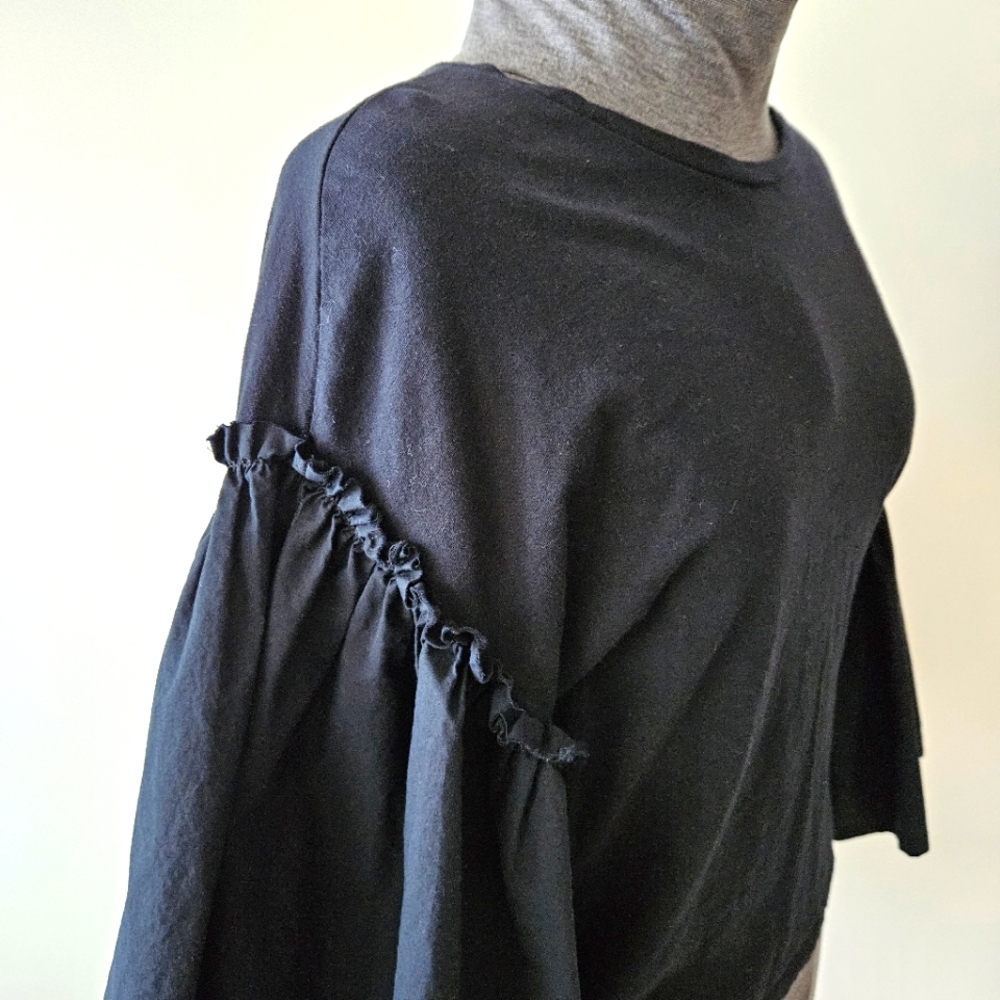 Zara Statement Ruffle Sleeve Top - Picture 2 of 9